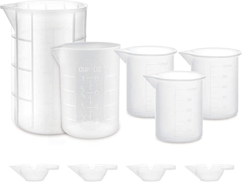 Gartful 9PCS Silicone Mixing Cups Set, Resin Casting Tool Kit, DIY Craft Set for Epoxy, 1pcs 700ml Oversize Measuring Cup, 1pcs 250ml Large and 3p...