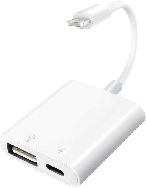 Lightning to USB Camera Adapter with Charging Port for iPhone Portable USB 3.0 Female OTG Cable for iPad to Connect Card Reader USB Flash Drive U ...