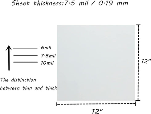 12 Sheets 7.5 mil Mylar Sheet 12 x 12 inch Milky Translucent PET Blank Stencil Making Sheet for Cricut, Silhouette, Cut Tool Template Material (7....