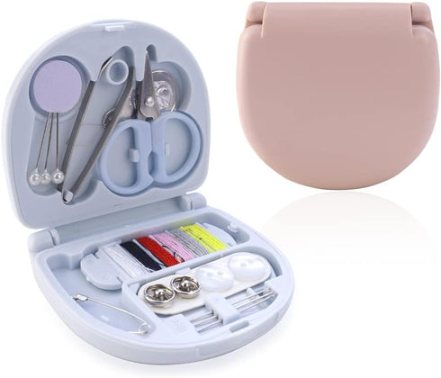 MEIYOUJU AM 2 Pack Min Travel Sewing Kit DIY Sewing Supplies Portable Sewing Tool Kits Plastic Sewing Kit Box Beginner Friendly Emergency Sewing R...