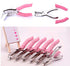 1 Pack 6.3 Inch Length 1/16 Inch Diameter of Circle Hole Handheld Single Paper Hole Punch, Puncher with Pink Soft Thick Leather Cover (Heart and S...