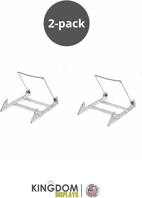 MADE IN USA 2-pack Sturdy & Durable Adjustable Acrylic Easels to Display Unnoticeably Plates, Art, Pictures & More - Unique on the Market...
