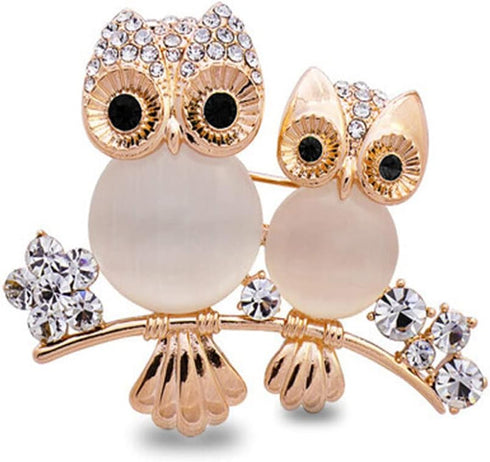Brooch Owl Shape Rhinestone Covered Crystal Beauty Brooch Pin Scarves Shawl Clip For Women Ladies...