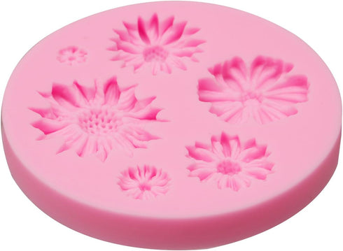 Flower Resin Mold 2 Pcs, Flower Chocolate Silicone Mold, Fondant Flower Molds for Cake Decoration Candy Cupcake Topper Cake Polymer Clay Crafts Ep...
