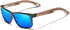 KINGSEVEN Design Wood Polarized Rectangular Sunglasses for Men, Walnut Wooden Frame Mirrored Glasses for Driving W5508...