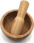 JapanBargain 4100, Bamboo Mortar and Pestle Set 5-Inch Wooden Herb Grinder for Garlic Ginger Spices Seeds Nuts Pepper Coffee Eco Friendly Manual S...