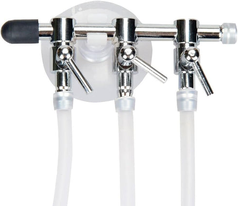Aquarium Air Pump Splitter 10 in 1 Set 3-Way Air Flow Control Lever Valve & 3 Non-Return Check Valves & 6 Suction Cups for Fish Tank Airline Air T...