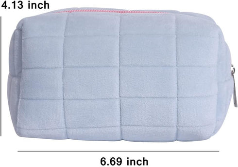 LYDZTION Plush Makeup Bag Cosmetic Bag for Women,Zipper Large Solid Color Travel Toiletry Bag Travel Make Up Toiletry Bag Washing Pouch...
