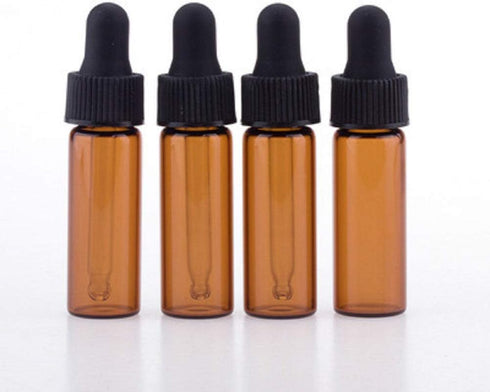 15Pcs Amber Dropper Bottles 4ml Mini Empty Perfume Glass Sample Vials Essential Oil Dropping Bottles Cosmetic Lotion Containers with Glass Dropper...