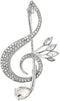 Delicate Music Note Brooch Lapel Pin Rhinestone Crystal G Clef Musical Pins Scarf Jackets Dress Suit Brides Corsage Brooches for Women Girls Men M...