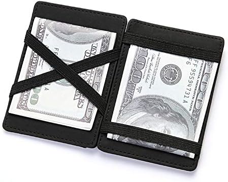 Fida&Moon Men Magic Wallets Male PU Leather Zipper Coin Purse Pouch Plastic Credit Bank Card Case Holder (Blue)...