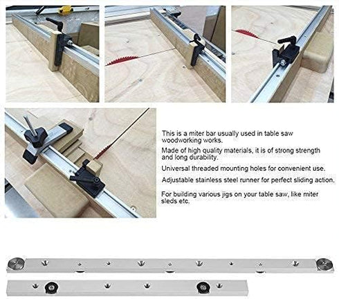 Miter Bar Slider Table Saw Gauge Rod Woodworking Tool Aluminium Alloy Saw Blades Parts Accessories(300mm)...