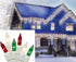Set of 100 Red, Green and Clear Frosted Icicle Lights - White Wire...