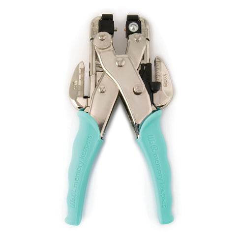 We R Memory Keepers- Crop-A-Dile Eyelet Setter, Blue Comfort Handle, for 1/8 or 3/16 Inch Holes, Grommet and Embelishment Crafting Puncher for Pap...