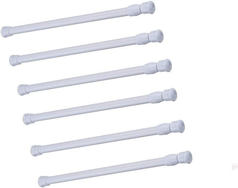 Tension Rods, 6 Pack Adjustable Spring Steel Cupboard Bars 21.6 to 35.4 Inches Tension Curtain Rod Shower Rod Closet Rod Tensions Rod Extendable W...