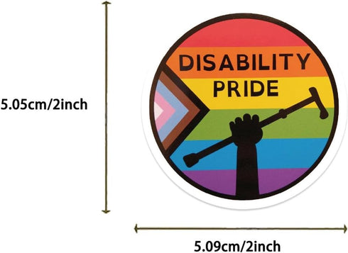 50pcs Disability Pride Stickers for Teens Journals,Disabled Is Not a Dirty Word Stickers Cool Waterproof Vinyl Decals for Adult Water Bottles Comp...