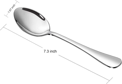 Stainless Steel Dinner Spoons Set,12 Piece 7.3" Spoons Silverware,Table Soup Spoons Set,Mirror Finish & Dishwasher Safe...