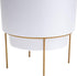 Bloem Hopson Round Planter with Gold Metal Stand: 6" - Casper White - Durable Plastic Pot, Powder Coated Removable Stand, for Indoor and Outdoor U...