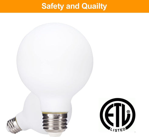 truestory G25(G80) Globe Light Bulb 6pack Inner White? Warm White 2700K CRI 90, 5W Equivalent to 50W, Dimmable 450LM E26 Base,Suitable for Any Occ...