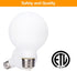truestory G25(G80) Globe Light Bulb 6pack Inner White? Warm White 2700K CRI 90, 5W Equivalent to 50W, Dimmable 450LM E26 Base,Suitable for Any Occ...