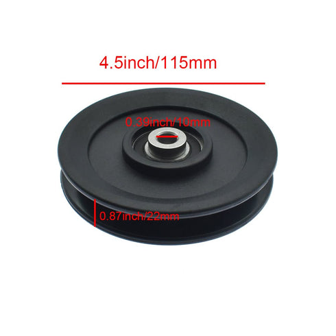 Universal Nylon Gym Cable Pulley Wheel 4.5 in/115MM Rotation 360 Degree Traction Bearing Pulley Wheel for Cable Machine Gym Equipment DIY Gym Pull...