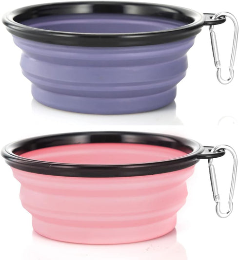 Dog Bowl Pet Collapsible Bowls, 2 Pack Collapsible Dog Water Bowls for Cats Dogs, Portable Pet Feeding Watering Dish for Walking Parking Traveling...