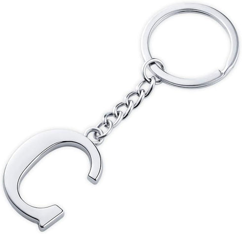 Keychain Initial Letter Key Chain Silver for Men Women Personalized Alphabet Monogram Keychain for Car Keys...