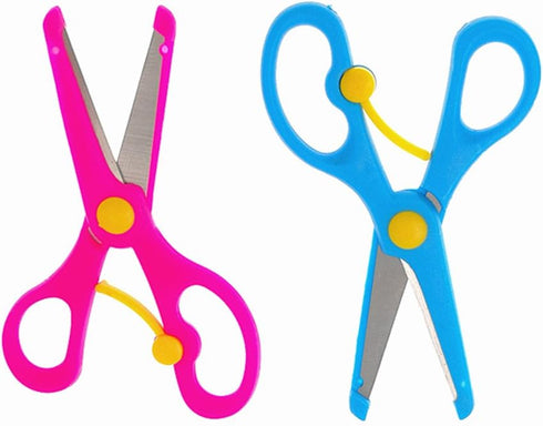 Children Scissors,Kids’ Artwork Blunt Tip Anti-Pinch Shears Students Cutter Scissors for DIY Handcraft Projects(5pcs)...