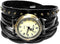 Genuine Leather Braided Strap Double Wrap Aound Watch for Women Vintage Bohemian Style Bronze Small 26mm Roman Number Dial Adjustable Wrap WatchBr...