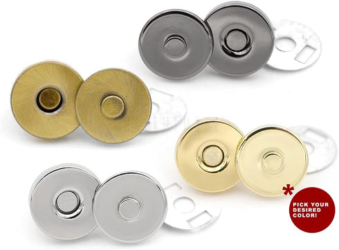 CRAFTMEMORE Thin Magnetic Snap Buttons Quality Strong Clasp for Purse Sewing Handbags Closures 6 Pack MNS (10mm, Gunmetal)...