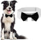 Elegant Dog Bow Tie - Cute Tuxedo Bowtie with Adjustable White Collar for Formal Pets - Perfect for Valentines, Weddings, and Birthdays...