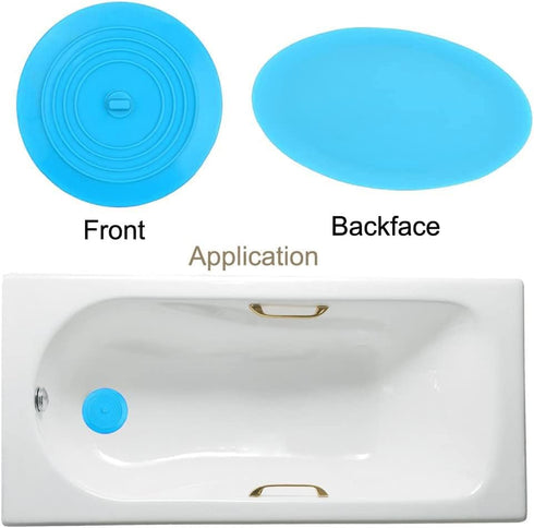 V-TOP Tub Stopper 2 Pack, 6 inches Large Silicone Drain Plug Hair Stopper Flat Suction Cover for Kitchen, Bathroom and Laundry...