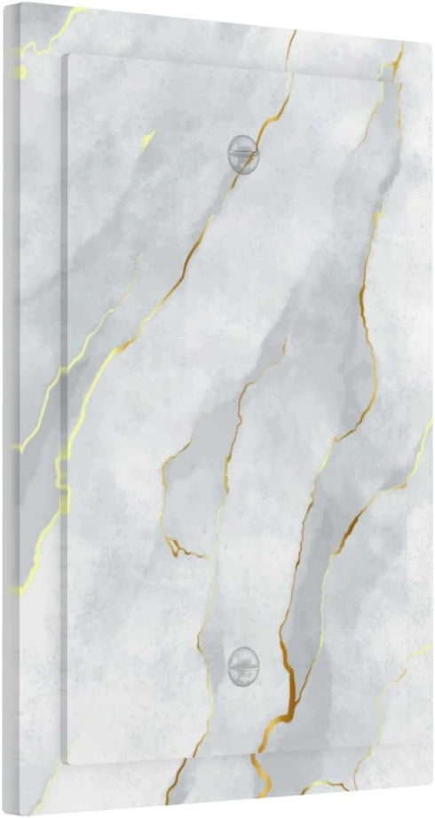 White Grey Marble Light Switch Cover Plates No Device Single Blank Wall Plate Decorative Electrical Faceplate for Bathroom Bedroom Home Decor Acce...