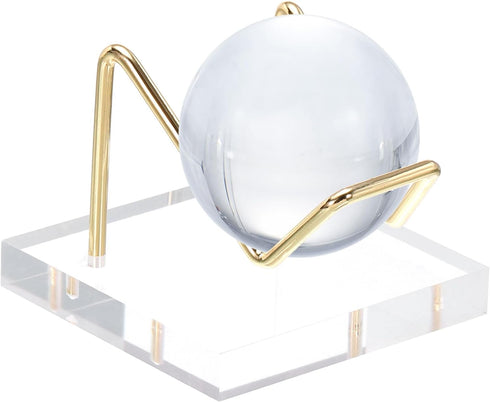 PATIKIL 2" x 2" x 1.5" Acrylic Display Stands, Display Easel Holder Metal Arm Crystal Display Stand for Mineral Gemstone Style 1, Clear...
