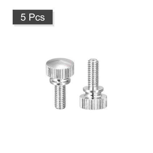uxcell Knurled Thumb Screws, M4x10mm Brass Shoulder Bolts Grip Knobs Fasteners, Nickel Plated 5Pcs...