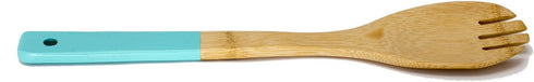 Home Basics Bamboo Cooking Utensils Set with Color Handles, 6-Piece, 2.5" x 12" x .25"...