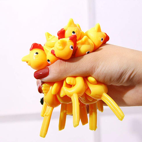 12 PCS Slingshot Chicken Sticky Funny Rubber Chickens Toy Easter Chicks Turkey Toys Gifts for Kids...