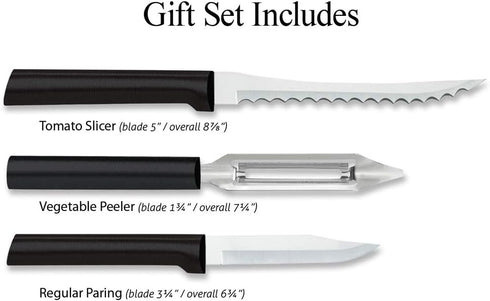 Rada Cutlery Peel, Pare and Slice Set, Black Handle...