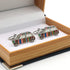 Men's Fashion Cufflinks Muti-color Stripes Mini Car Design Quality Brass Material Cuff Links with Gift Box...