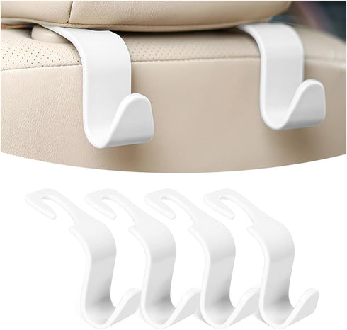 Car Seat Headrest Hook, 4 Pack Auto Seat Hanger Storage Organizer for Purse Handbag Coats Grocery Bags, Car Interior Accessories, Universal Vehicl...