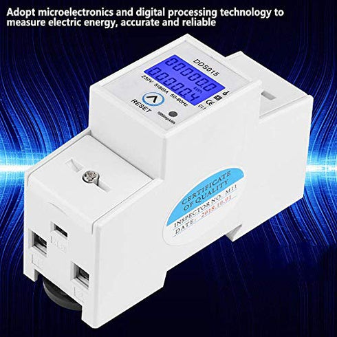 Single Phase Energy Meter 5-80A 230V 50Hz Electric KWh Meter LCD Energy Meter Watt Meter, DDS015 Single Phase Din Rail KWH Energy Meter...