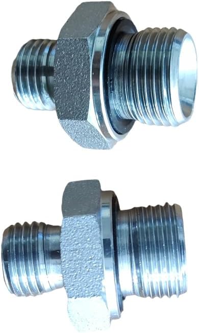 2Pcs 14H to 18ED Fitting Adapters Excavator Hydraulic Hose Pipe Thread Connector...