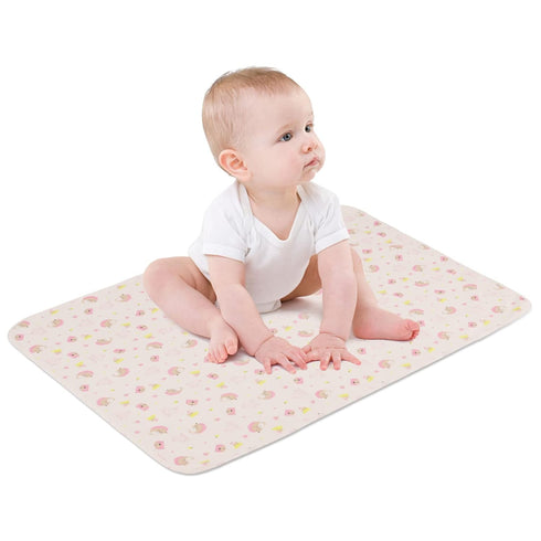 1 Pcs 27x35Inches Waterproof Changing Pads,Reusable Leak Proof Crib Disaper Pads,Portable Unisex Baby Changing Mat for Home&Travel.(Pink)...