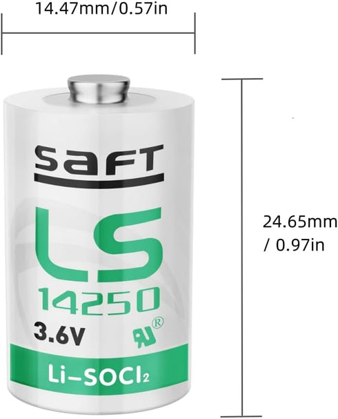 4 Pack LS14250 3.6V 1/2 AA Size Lithium Batteries Use for Dog Collar Watch R9 Leash Security System Device PLC Facility...