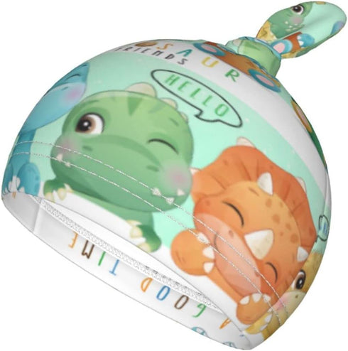 Cartoon Dinosaur Friends Baby Stuff Newborn Swaddle and Hat Set Stretchy Soft Cute Dino Baby Receiving Blanket Gifts for Infant Baby Boy Girl...