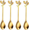 20 Pack Stainless Steel Leaf Coffee Spoon Tableware Dessert Spoons, Stirring, Mixing, Sugar, Stir, Ice Cream, Cake, Teaspoon 4.7 inch Gold...