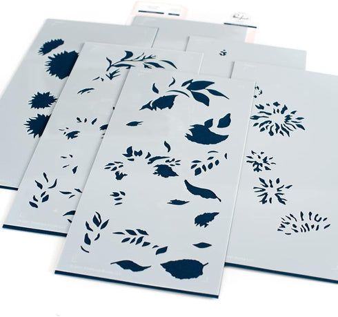 PINKFRESH STUDIO Stencil 4X9 6/PKG, Sunflowers Layering...