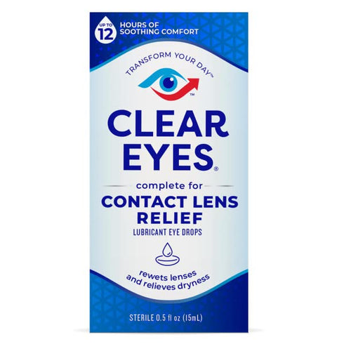 Clear Eyes Contact Lens Relief Soothing Eye Drops 0.50 oz (Pack of 3)...