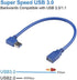 USB 3.0 Extension Cable 1FT 2 Pack 90 Degree Left & Right Angle USB Adapter Male to Female Short USB3 Cables Up & Down for Laptop TV USB Disk Mous...