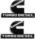 Yoaoo 2Pack OEM Black Cummins Turbo Emblem Compatible with 2500 3500 Emblem Matte White 6.2" by 3.4" inches...